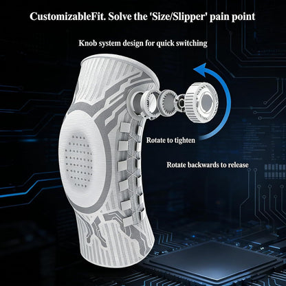 Dial Adjustable Compression Knee Brace, Breathable Non-Slip Knee Support for Arthritis, Meniscus Tear, Sports Running, ACL Injury Recovery for Men & Women